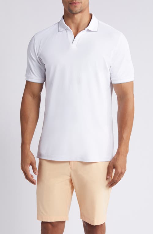 Crown Summertime Performance Mesh Polo in White