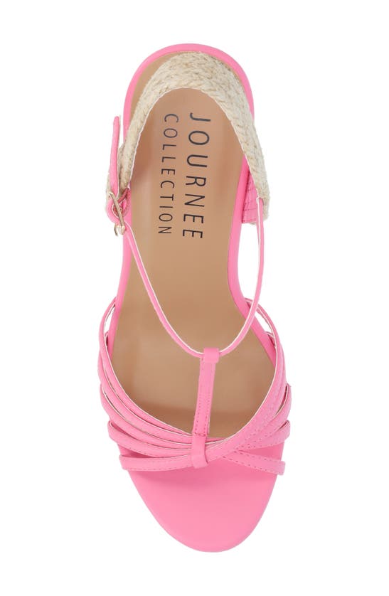 Shop Journee Collection Yara Tru Comfort T-strap Espadrille Wedge Platform Sandal In Pink