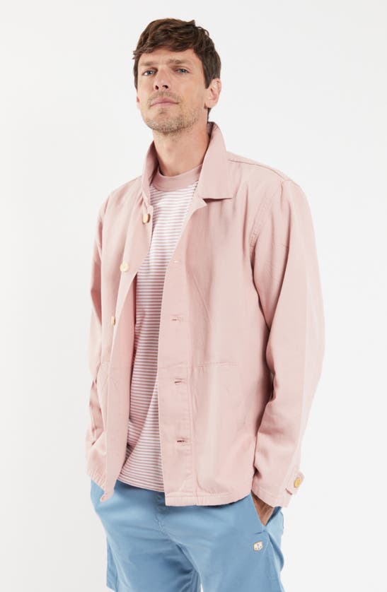 Shop Armor-lux Heritage Cotton Shirt Jacket In Antic Pink