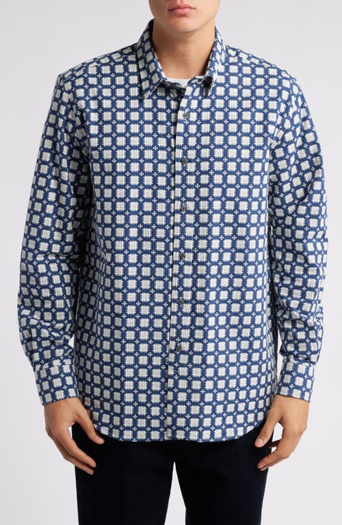 Shop Peregrine Club Button-up Shirt In Blue