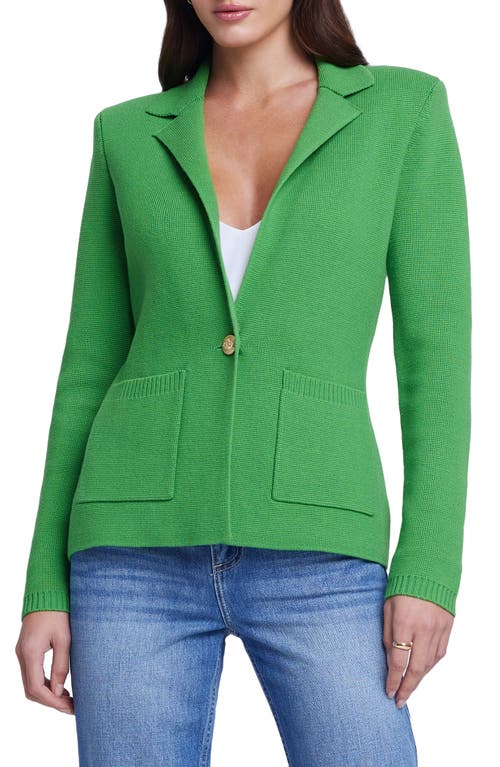 L'AGENCE Lacey Cotton Blend Cardigan in Bright Green