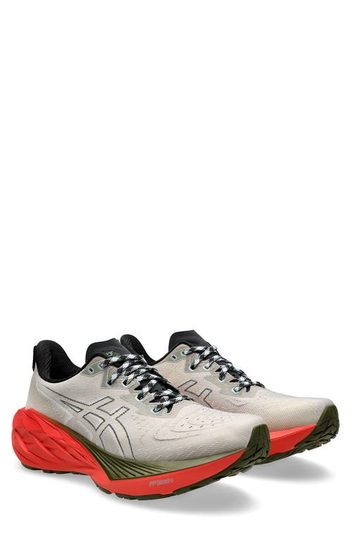 ASICS® Novablast 4 Trail Running Shoe in Nature Bathing/Red Snapper 