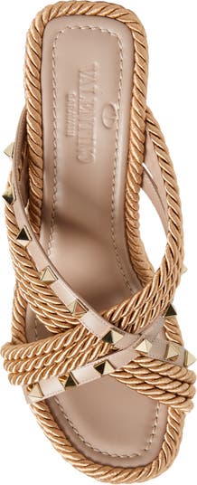 Valentino Garavani Valentino Rockstud Torchon Espadrille Wedge 