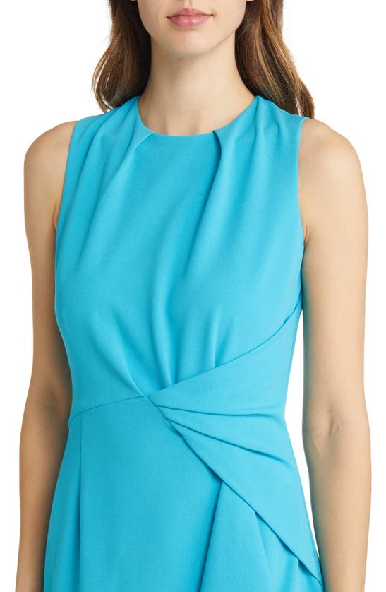 Tahari Asl Drape Sheath Dress In Aqua | ModeSens