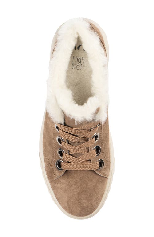 Ara Mikky Genuine Shearling Sneaker In Brown