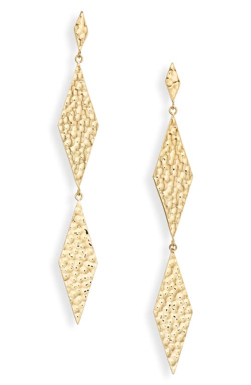 Jennifer Zeuner Anna Drop Earrings in 14K Yellow Gold Plated Silver