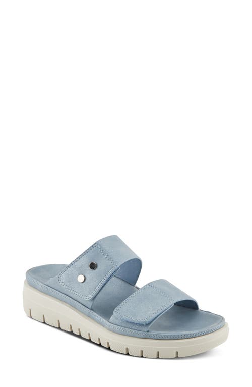 Flexus By Spring Step Buttony Platform Wedge Slide Sandal In Blue