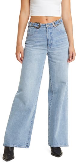 PTCL Western Buckle Wide Leg Jeans | Nordstrom