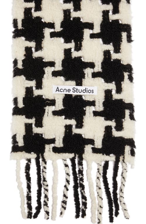 Shop Acne Studios Houndstooth Check Alpaca Blend Scarf In White/black
