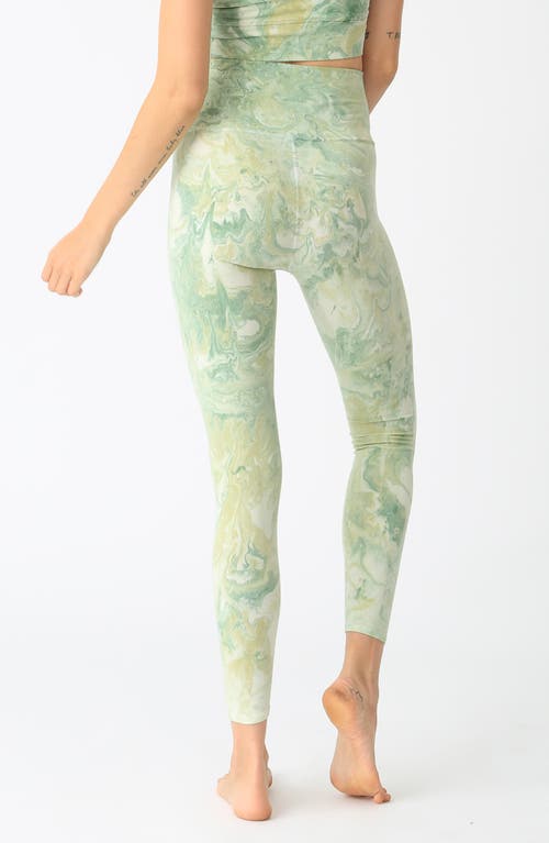 Electric & Rose Sunset Marble Leggings In Pistachio