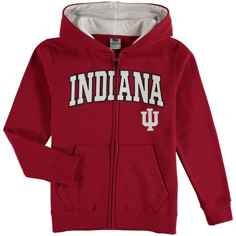 Youth Red Louisville Cardinals Applique Arch & Logo Full-Zip Hoodie