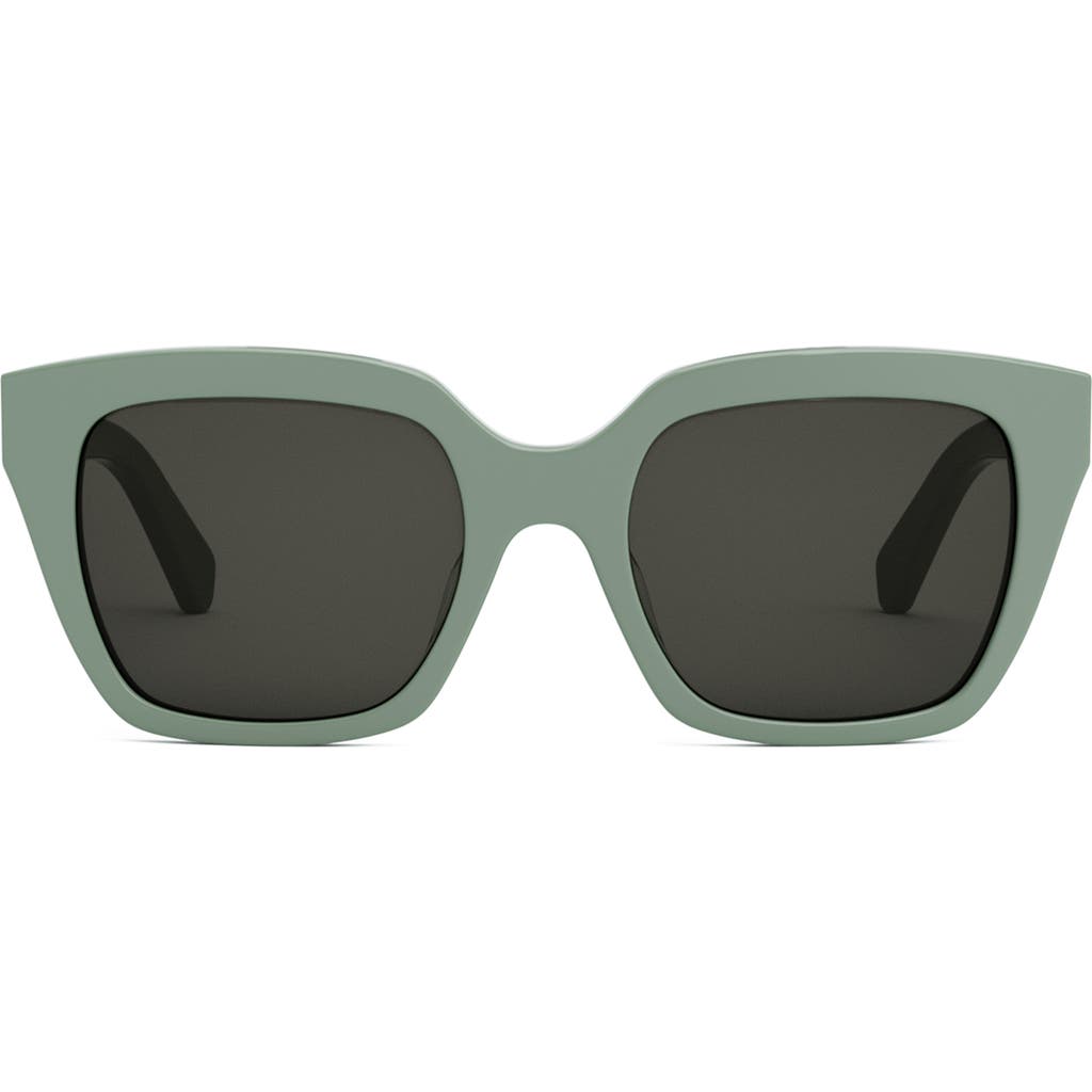 Celine Square Acetate Sunglasses In Light Green/smoke