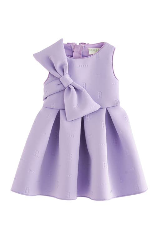 Ted Baker Baker By  Kids' Bow Sleeveless Scuba Dress In Lilac