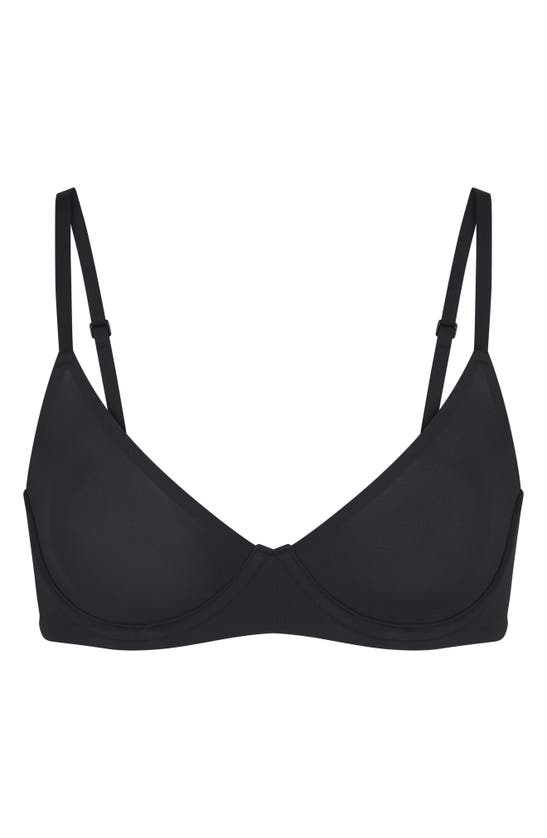 Shop Skims Fits Everybody Unlined Demi Bra In Onyx