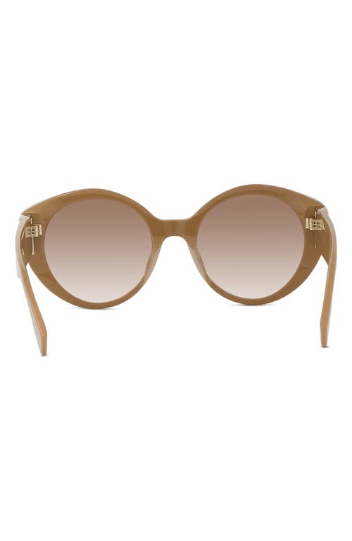 Shop Fendi ' First 53mm Square Sunglasses In Shiny Beige/gradient Brown