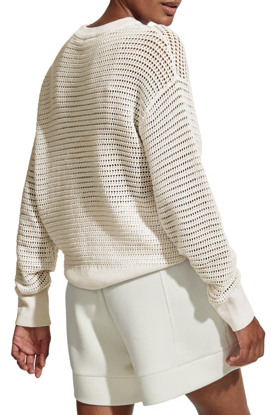 Shop Varley Kershaw Crewneck Sweater In Egret