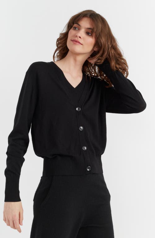 Shop Chinti & Parker Pure Merino Ultra Fine Cardigan In Black