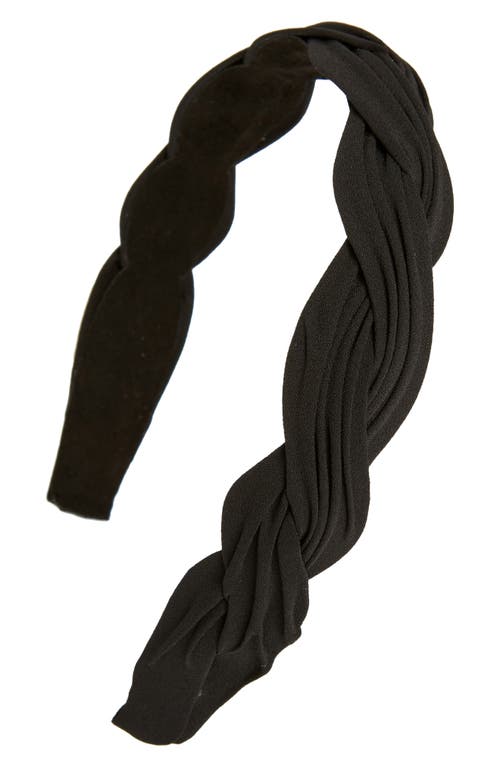 Braided Pleated Headband in Black
