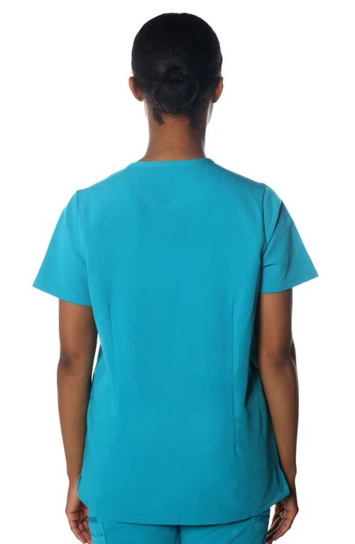 Shop Members Only Palermo 4-pocket Scrub Top In Teal