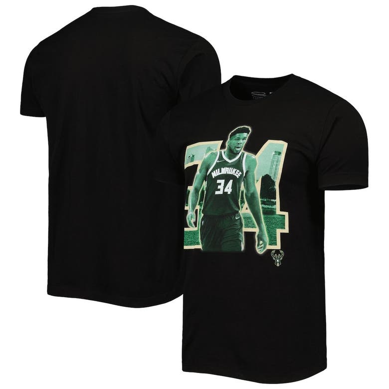 Shop Stadium Essentials Unisex  Giannis Antetokounmpo Black Milwaukee Bucks Player Skyline T-shirt