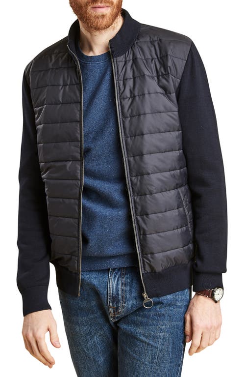 Barbour Carn Baffle Front Knit Jacket in Navy