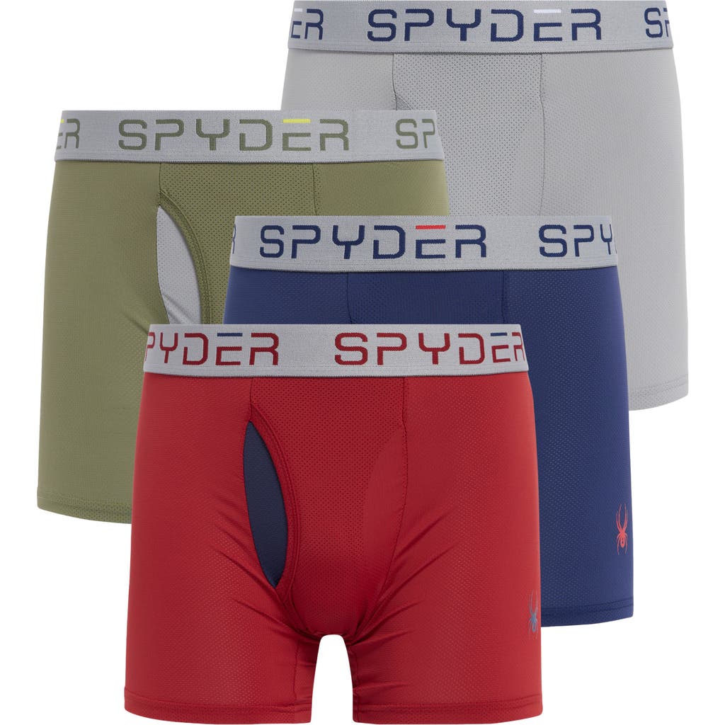 Spyder 4-pack Boxer Briefs In Blue Multi
