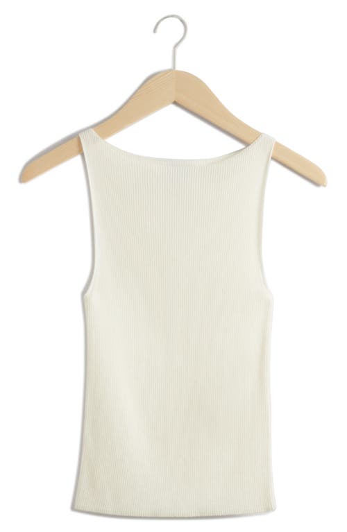 Shop & Other Stories Ribbed Tank Top In White Dusty Light