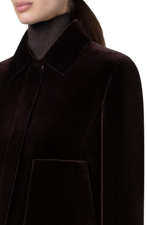 Akris Winslow Velvet Spacer Knit Crop Jacket In Mocca