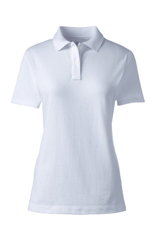 Shop Lands' End School Uniform Young  Short Sleeve Feminine Fit Mesh Polo Shirt In White