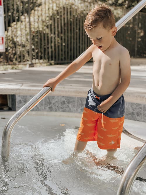 Rokka&rolla Toddler Swim Trunks With Mesh Lining Upf 50+ In Blue Orange Shark