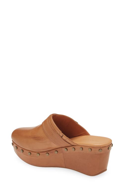 Chocolat Blu Yogi Platform Wedge Mule In Tan Leather