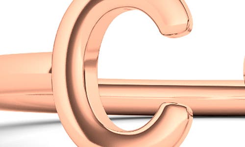 Hautecarat Letter Lab Created Diamond 18k Rose Gold Ring In 18k Rose Gold - C