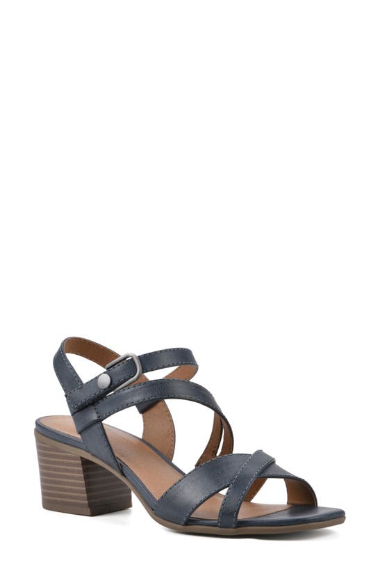 White Mountain Footwear Let Go Heel Sandal In Blue/ Burn/ Smooth