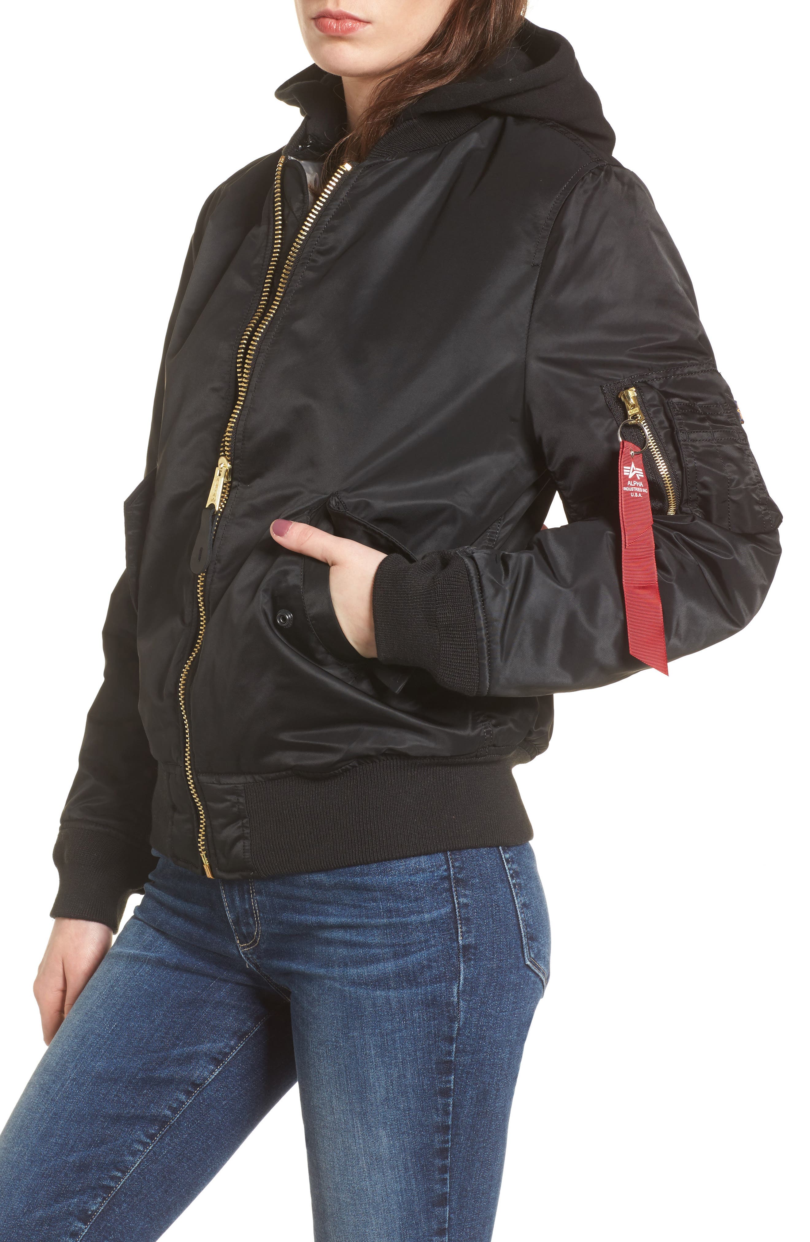 Alpha Industries Ma 1 Natus Hooded Bomber Jacket Nordstrom