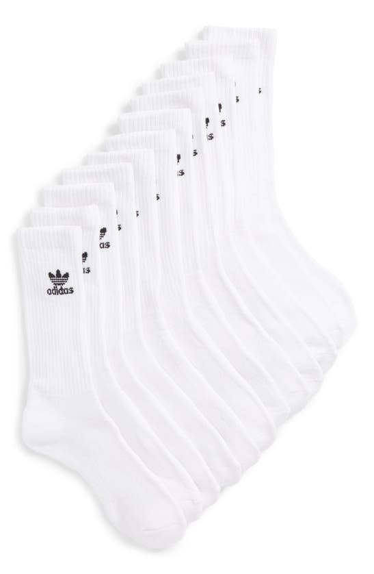 Shop Adidas Originals Gender Inclusive Originals Trefoil 6-pack Crew Socks In White