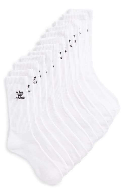 Gender Inclusive Originals Trefoil 6-Pack Crew Socks in White