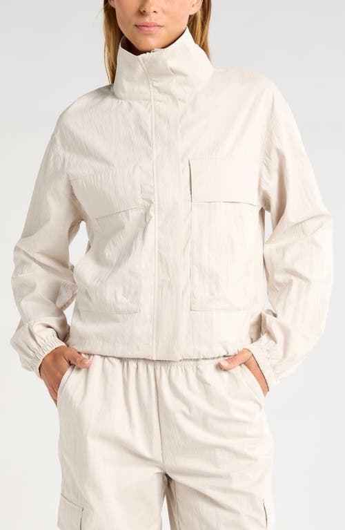 Shop Zella Boundless Utility Jacket In Grey Moonbeam