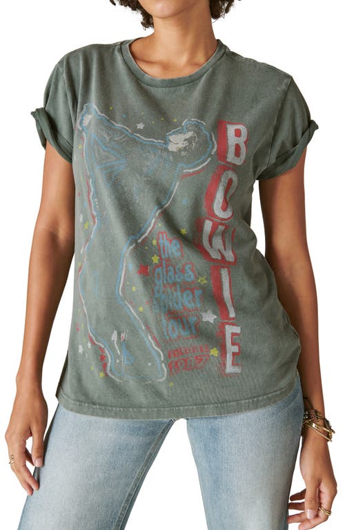 Lucky Brand Bowie Glass Spider Oversize Graphic T-Shirt in Gunmetal at Nordstrom, Size Large