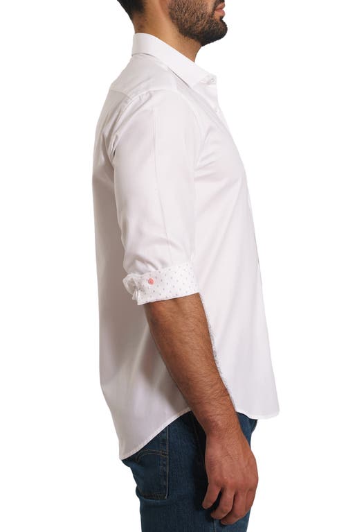 Jared Lang Trim Fit Solid Pima Cotton Button-up Shirt In White