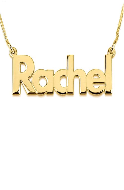 MELANIE MARIE Bold Nameplate Customizable Pendant Necklace in Gold Plated