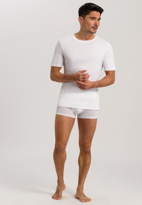 Hanro Men's Sea Island Cotton Crewneck Tee In White