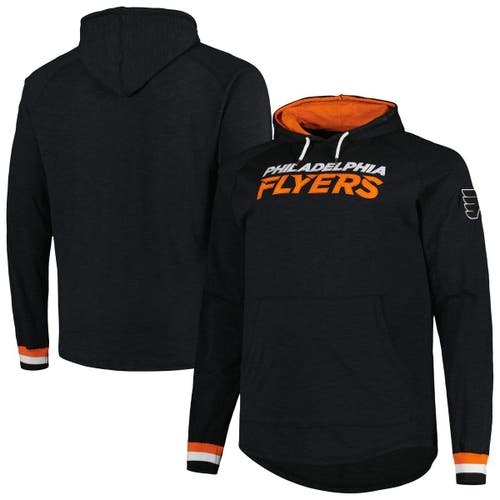 Men's Mitchell & Ness Black Philadelphia Flyers Big & Tall Legendary Raglan Pullover Hoodie