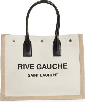 Saint Laurent Rive Gauche Logo Canvas Tote | Nordstrom