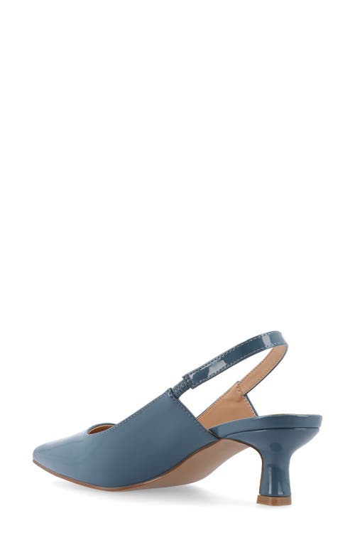 Journee Collection Paulina Slingback Pump In Patent/blue