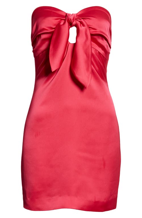 Shop Ramy Brook Orion Satin Bodice Strapless Minidress In Hot Pink