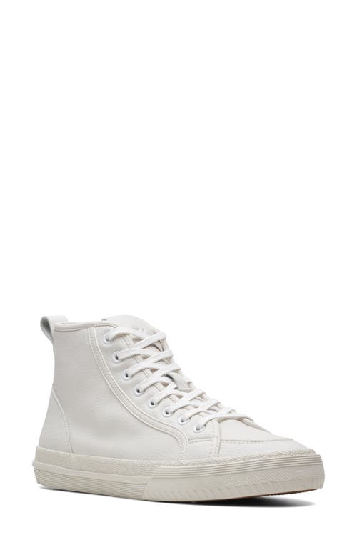 Clarks(r) Roxby High Top Sneaker in White Leather
