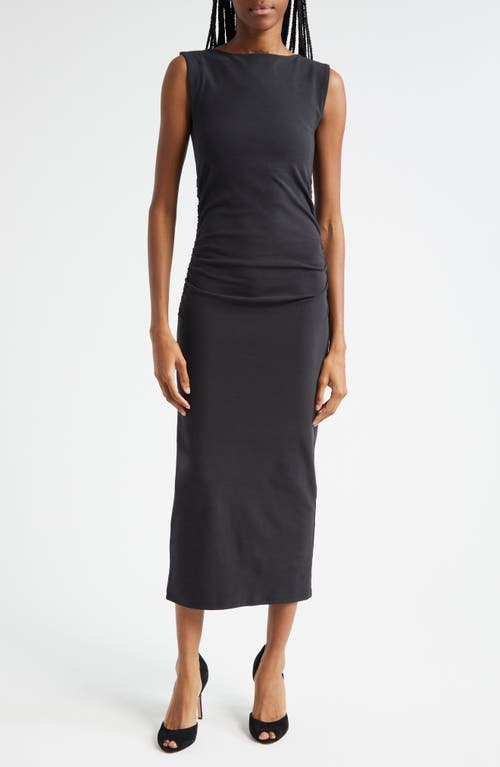 Shop Veronica Beard Charissa Sleeveless Stretch Cotton Midi Dress In Black