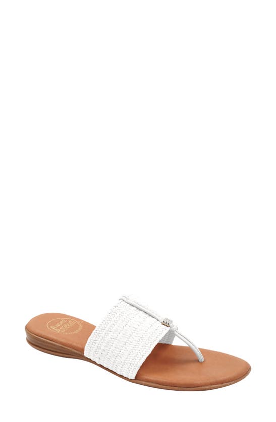 Andre Assous Nice Featherweight Woven Flip Flop In White