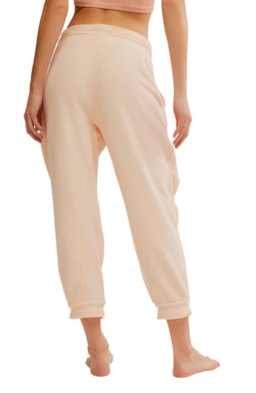 Shop Free People Day Off Fleece Joggers In Tender Peach