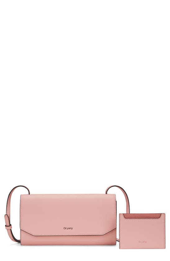 Shop Oryany Mandy Leather Crossbody Wallet In Baby Pink
